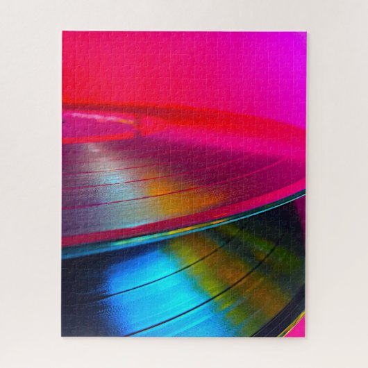 Vinyl records magenta legpuzzel (Verticaal)