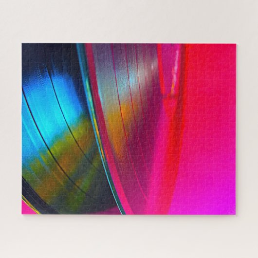 Vinyl records magenta legpuzzel (Horizontaal)
