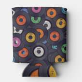  Vinyl Records Muziek Achtergrond Blikjeskoeler (Achterkant)