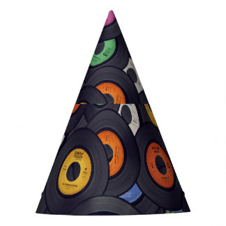 Vinyl Records Muziek Achtergrond Feesthoedjes