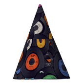  Vinyl Records Muziek Achtergrond Feesthoedjes (Rechts)