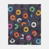  Vinyl Records Muziek Achtergrond Fleece Deken (Voorkant)