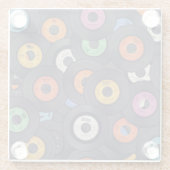  Vinyl Records Muziek Achtergrond Glazen Onderzetter (Achterkant)