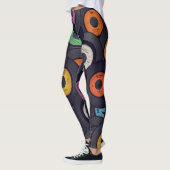 Vinyl Records Muziek Achtergrond Leggings (Links)