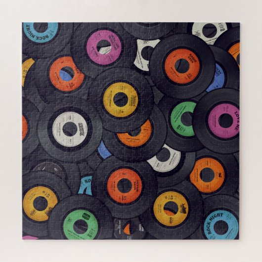 Vinyl Records Muziek Achtergrond Legpuzzel (Horizontaal)