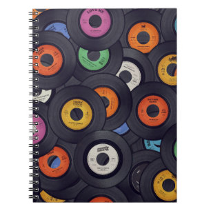 Vinyl Records Muziek Achtergrond Notitieboek