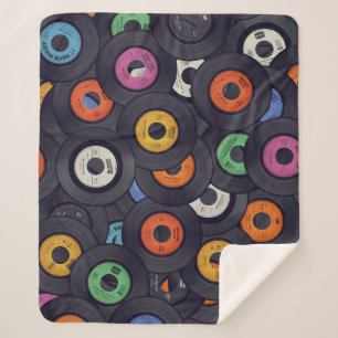  Vinyl Records Muziek Achtergrond Sherpa Deken