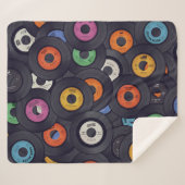 Vinyl Records Muziek Achtergrond Sherpa Deken (Voorkant (horizontaal))