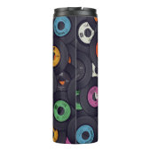  Vinyl Records Muziek Achtergrond Thermosbeker (Achterkant)