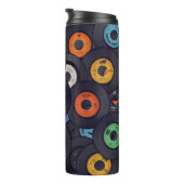  Vinyl Records Muziek Achtergrond Thermosbeker (Geroteerd rechts)