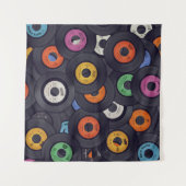  Vinyl Records Muziek Achtergrond Wandkleed (Voorkant (horizontaal))