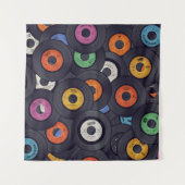  Vinyl Records Muziek Achtergrond Wandkleed (Voorkant)