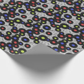 Vinyl Records: Muzieknotitiepatroon Cadeaupapier (Hoek)