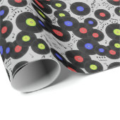 Vinyl Records: Muzieknotitiepatroon Cadeaupapier (Rol Hoek)