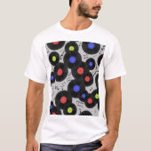 Vinyl Records: Muzieknotitiepatroon T-shirt (Voorkant)