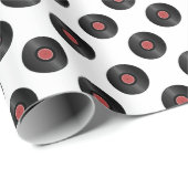 Vinyl Records Patroon | Elke achtergrondkleur Cadeaupapier (Rol Hoek)