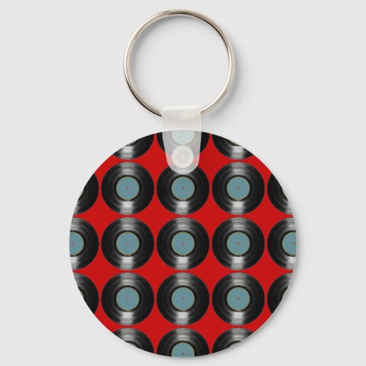 vinyl records patroon sleutelhanger (Voorkant)