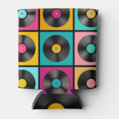  Vinyl Records Retro Achtergrond Blikjeskoeler (Voorkant)