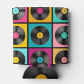  Vinyl Records Retro Achtergrond Blikjeskoeler (Achterkant)