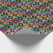  Vinyl Records Retro Achtergrond Cadeaupapier (Hoek)