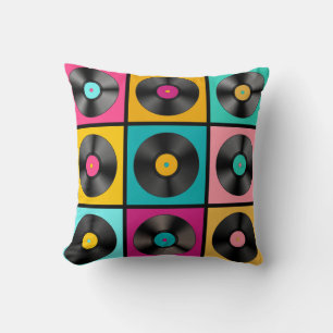 Vinyl Records Retro Achtergrond Kussen