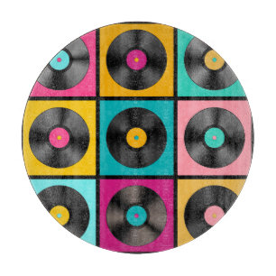 Vinyl Records Retro Achtergrond Snijplank