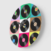 VINYL RECORDS RETRO Wall Clock Grote Klok (Hoek)