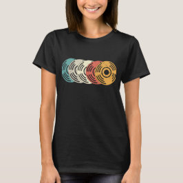 vinyl records retrokleuren t-shirt