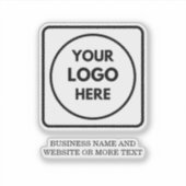 Vinyl Rectangle Logo Text Business QR label (Voorkant)
