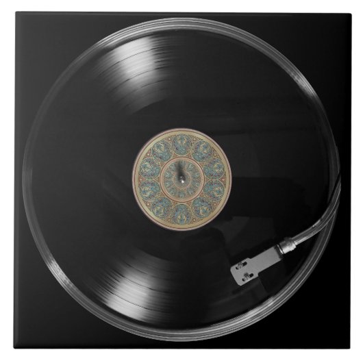 Vinyl Retro Record Ontwerp Tegeltje (Voorkant)
