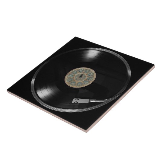 Vinyl  Retro Record Ontwerp Tegeltje (Zijkant)