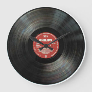 Vinyl Retro Wall-klok - Ontwerpkeuzeknopjes Grote Klok