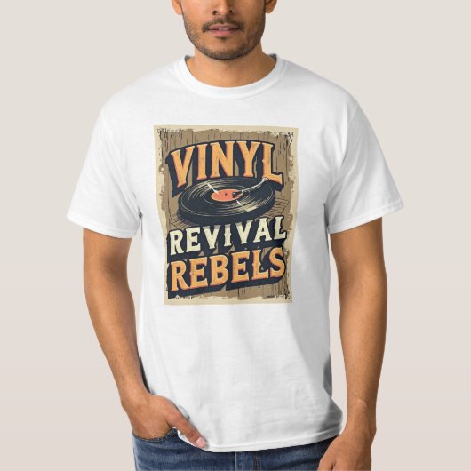 Vinyl Revival Rebels – Retro Music Lover T-shirt (Voorkant)