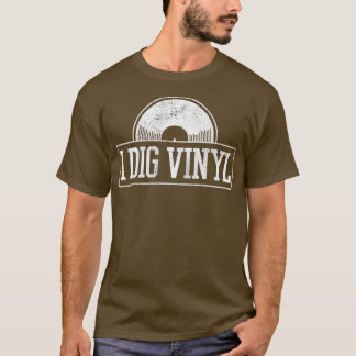 Vinyl Revord  Retro Dig Oude School Muziek T-shirt