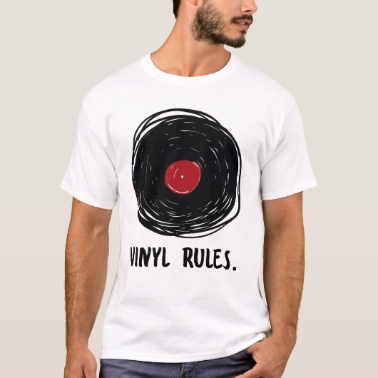 Vinyl Rules Records Collector LP Retro T-shirt (Voorkant)