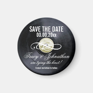 Vinyl sla de datum PERSONALIZE op Magneet