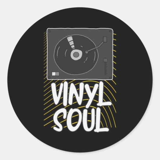 Vinyl Soul Record Platenspeler DJ Ronde Sticker (Voorkant)