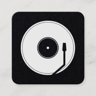 Vinyl spelen vorm retro  vierkante visitekaartje