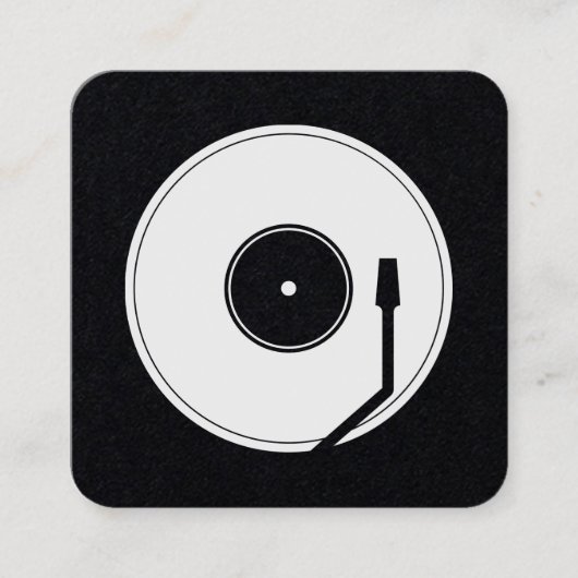 Vinyl spelen vorm retro vierkante visitekaartje (Voorkant)