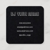 Vinyl spelen vorm retro vierkante visitekaartje (Achterkant)