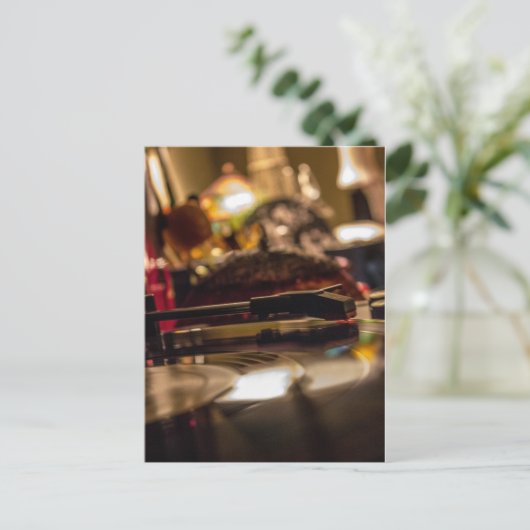 Vinyl spinnen briefkaart (Staand voorkant)