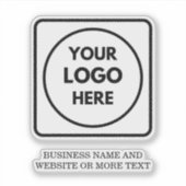 Vinyl Square Logo Text Business QR label (Voorkant)