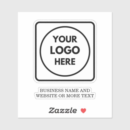 Vinyl Square Logo Text Business QR label (Vel)