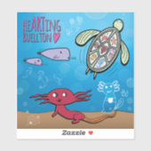 Vinyl Sticker - Axolotls in het Zee- Buellton.Art (Vel)