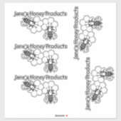 Vinyl Sticker - Bijen op Honingraat (Vel)