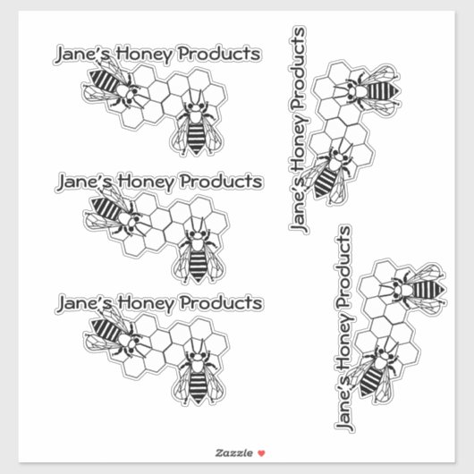 Vinyl Sticker - Bijen op Honingraat (Vel)