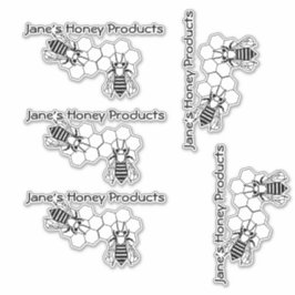 Vinyl Sticker - Bijen op Honingraat