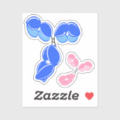 Vinyl sticker - blauw IgG (antilichaam) w / bonus (Vel)