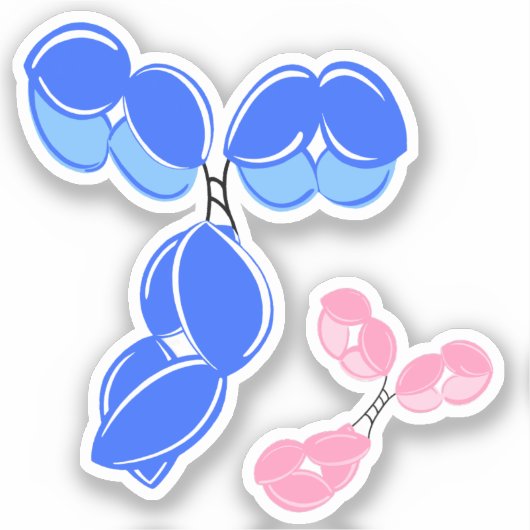 Vinyl sticker - blauw IgG (antilichaam) w / bonus (Voorkant)