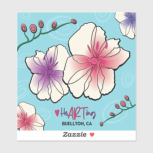 Vinyl Sticker - Bloemen en wijnstokken - Buellton.